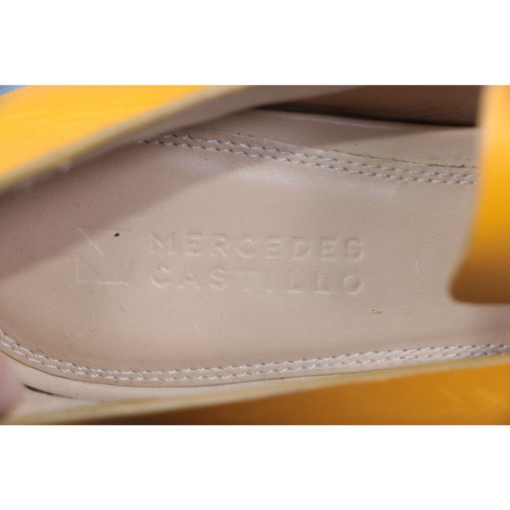 Mercedes Castillo Womens Heels Yellow Leather Block Heel Pumps Slip On Size 7 - Picture 16 of 16